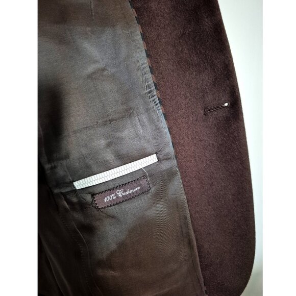 Black Brown 1826 100% Cashmere Blazer, Sz 42L Two Button Brown Sport Coat - Picture 8 of 16